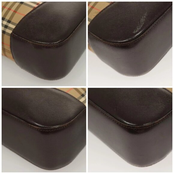 BURBERRY Nova Check Tote Bag Canvas Beige Silver Auth BA2880 - Picture 14 of 16